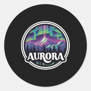 Pegatina Redonda Montañas de rock de Aurora Colorado en bicicleta d