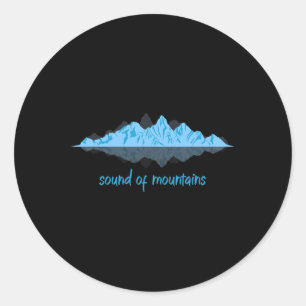 Pegatina Redonda Montañas de snowboard deportes de invierno Mens Be