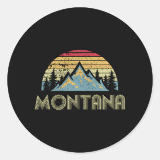 Pegatina Redonda Montañas Montana Camping Senderismo