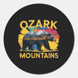 Pegatina Redonda Montañas Ozark Arkansas Cabalgatas de Senderismo p