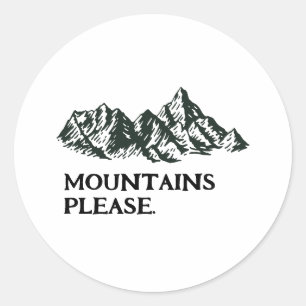 Pegatina Redonda Montañas que llaman
