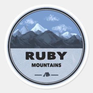Pegatina Redonda Montañas Ruby Nevada Camping
