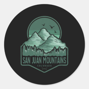 Pegatina Redonda Montañas San Juan Colorado Senderismo Al Aire Libr