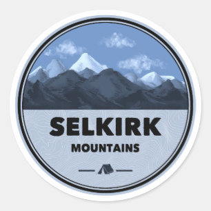 Pegatina Redonda Montañas Selkirk Columbia Británica Camping