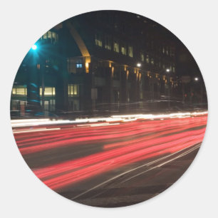 Pegatina Redonda montar a caballo rojo