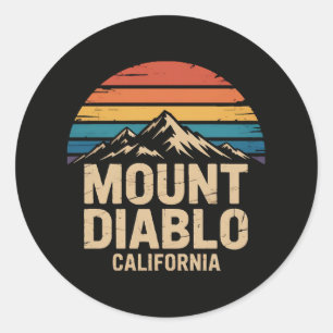 Pegatina Redonda Monte Diablo California