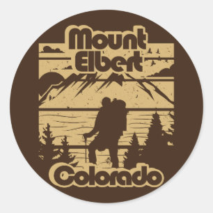 Pegatina Redonda Monte Elbert Colorado