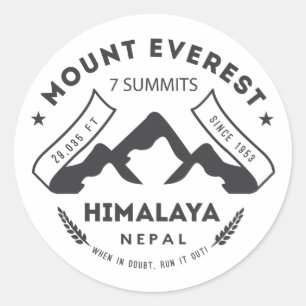 Pegatina Redonda Monte Everest