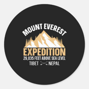 Pegatina Redonda Monte Everest vintage