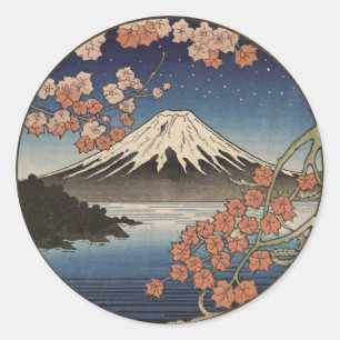 Pegatina Redonda Monte Fuji Fujisan