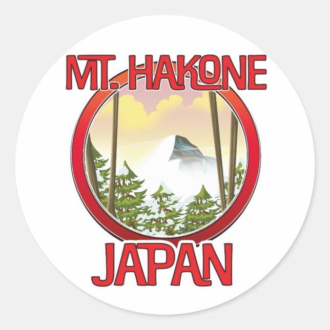 Pegatina Redonda Monte Hakone Japón (Anverso)
