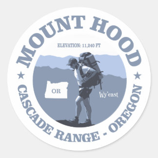 Pegatina Redonda Monte Hood (ª)