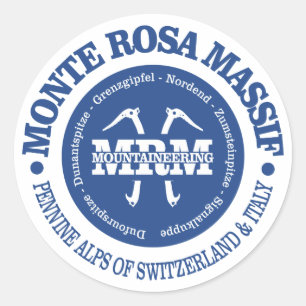 Pegatina Redonda Monte Rosa Massif