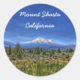 Pegatina Redonda Monte Shasta