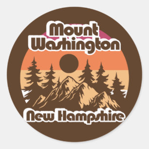 Pegatina Redonda Monte Washington New Hampshire