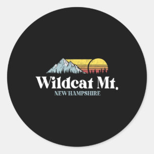 Pegatina Redonda Monte Wilat, New Hampshire, pistas de esquí Snowbo