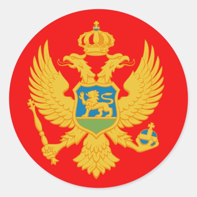 Pegatina Redonda Montenegro (Anverso)