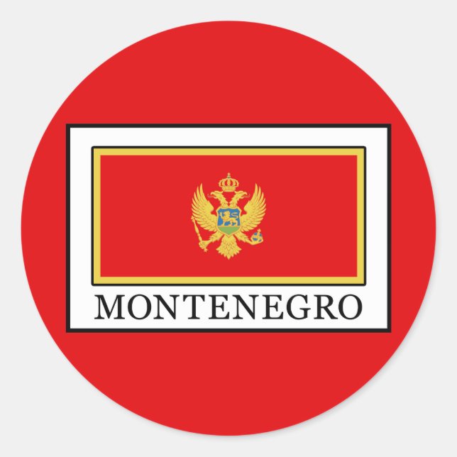 Pegatina Redonda Montenegro (Anverso)