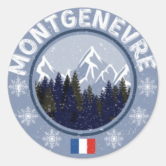 Pegatina Redonda Montgenèvre Station de ski