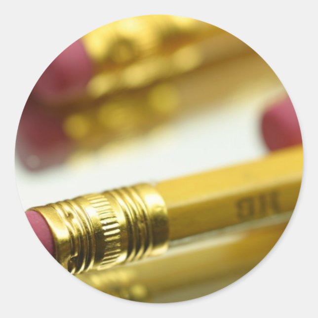 Pegatina Redonda Montón De Pencillos (Anverso)