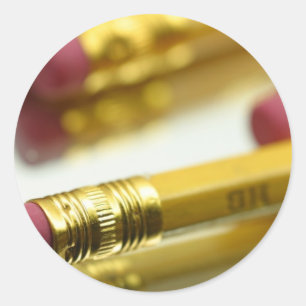 Pegatina Redonda Montón De Pencillos