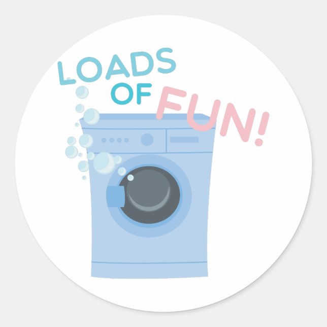 Pegatina Redonda Montones de diversión (Anverso)