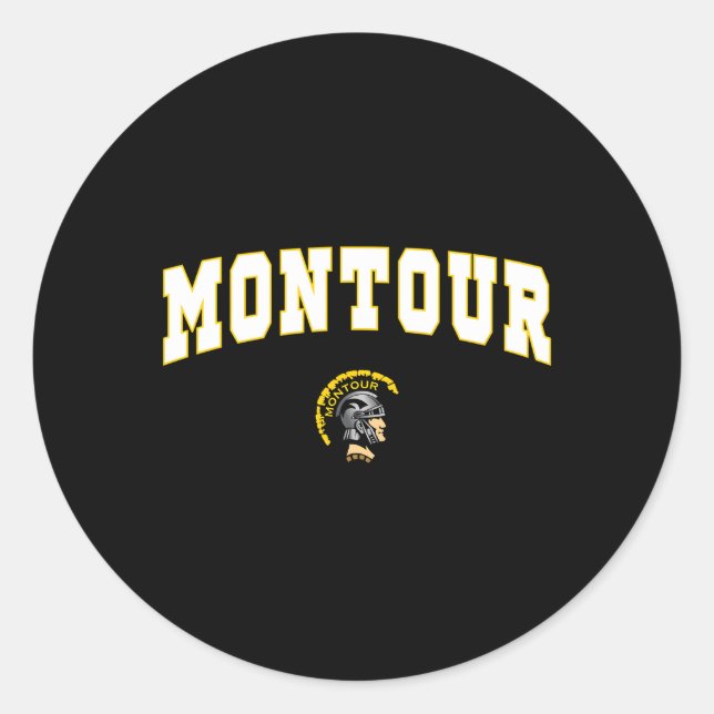 Pegatina Redonda Montour High School Spans C2 (Anverso)