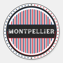 Pegatina Redonda Montpellier City Pride Emblem – French Identity