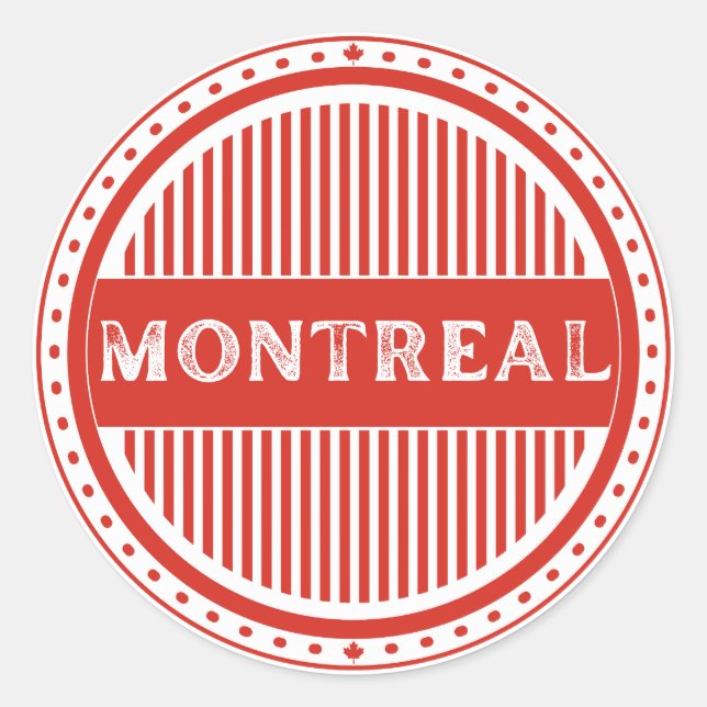 Pegatina Redonda Montreal City Pride Emblem – Canadian Identity (Anverso)