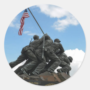 Pegatina Redonda Monumento a Iwo Jima en Washington DC