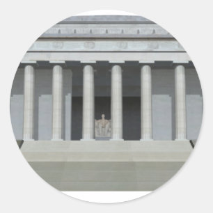 Pegatina Redonda Monumento a Lincoln: Washington DC