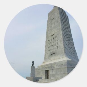 Pegatina Redonda Monumento a los hermanos Wright