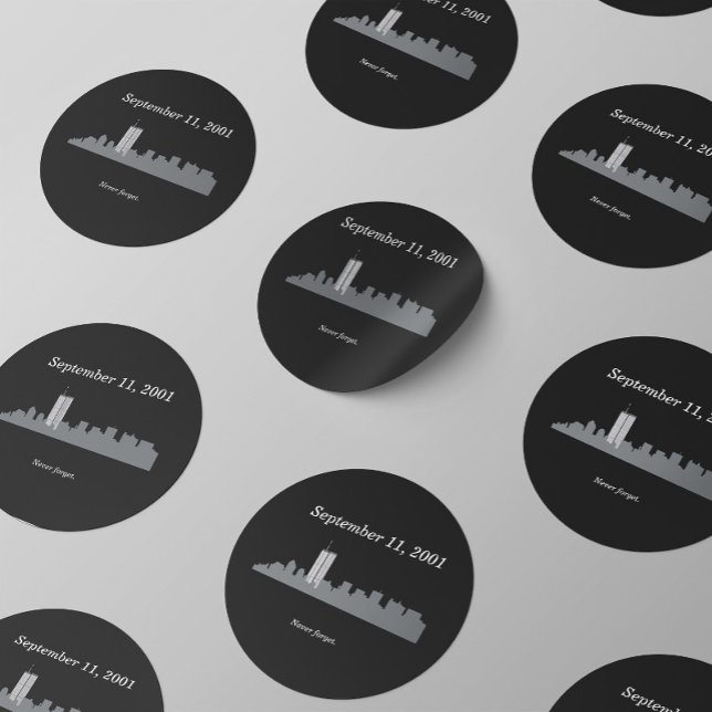 Pegatina Redonda Monumento a los vectores 9/11 (Subido por el creador)