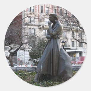 Pegatina Redonda Monumento conmemorativo a Eleanor Roosevelt