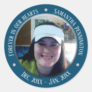 Pegatina Redonda Monumento conmemorativo para siempre en nuestro co