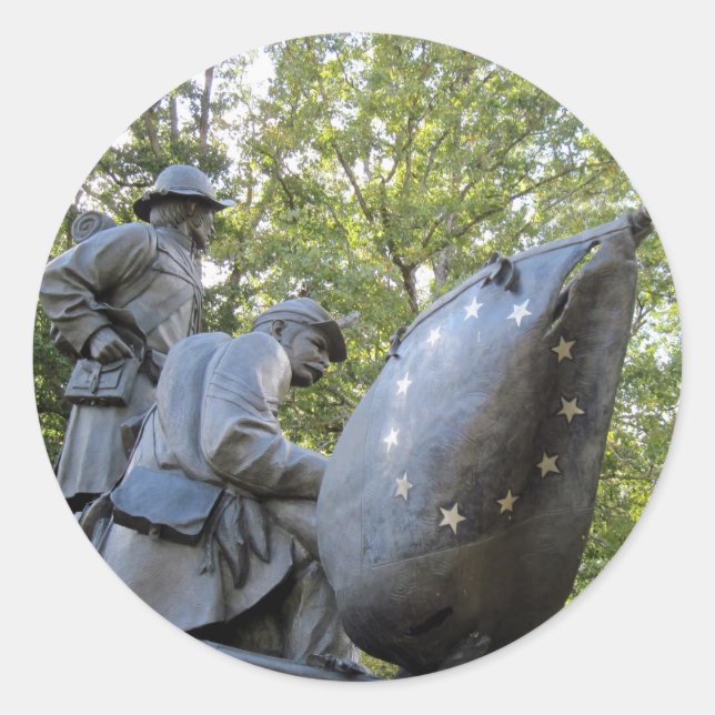 Pegatina Redonda Monumento de Tennessee - Parque Militar Nacional S (Anverso)