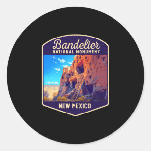 Pegatina Redonda monumento nacional bandelier nuevo méxico senderis