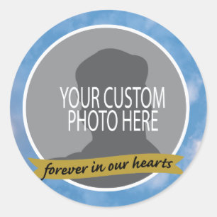 Pegatina Redonda Monumento para siempre con la foto del