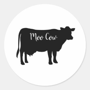 Pegatina Redonda Moo Cow Barnyard Fiesta Napkins de papel
