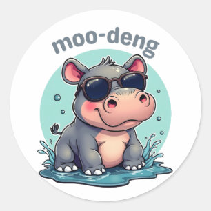 Pegatina Redonda moo deng