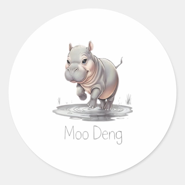 Pegatina Redonda Moo Deng 2024 (Anverso)