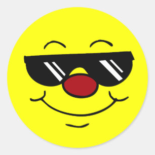 Pegatina Redonda Moody Face Grumpey