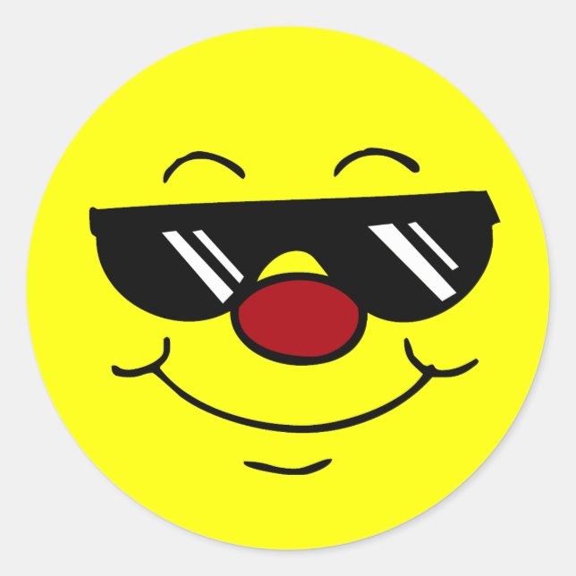 Pegatina Redonda Moody Face Grumpey (Anverso)