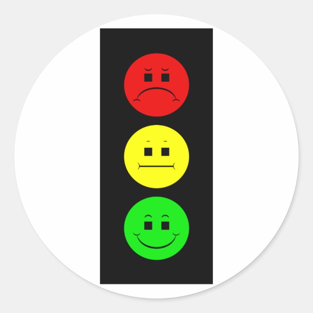 Pegatina Redonda Moody Stoplight (Anverso)