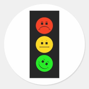 Pegatina Redonda Moody Stoplight Tiled Green
