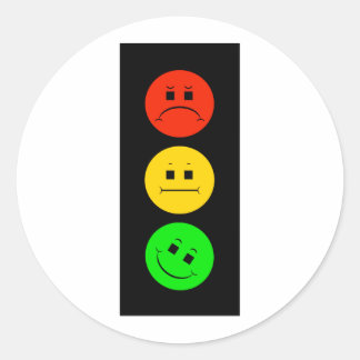 Pegatina Redonda Moody Stoplight Tiled Green