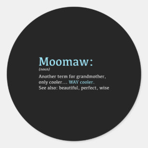 Pegatina Redonda Moomaw_ Definición Divertida Sustantivo - Otro Tér