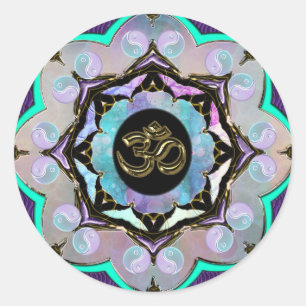 Pegatina Redonda Moon Mandala