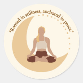 Pegatina Redonda Moon Meditation – Celestial Wellness 