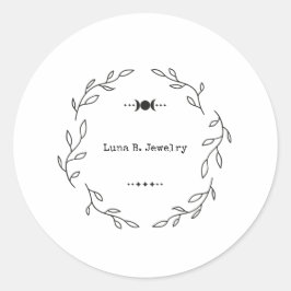 Pegatina Redonda Moon moderna de la Selva Blanca y Negra